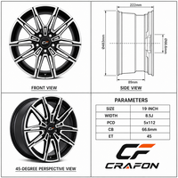 Jantes en aluminium forgées CF Factory Price New Customize JDM Size Black 18x7 16" 20mm ET Deep Dish pour BMWW