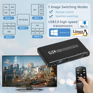 SYONG <span class=keywords><strong>4</strong></span> en 1 para <span class=keywords><strong>tarjeta</strong></span> de captura de videojuegos HDMI <span class=keywords><strong>4</strong></span> canales USB 3,0 mezclador de vídeo multicanal para cámara de transmisión en vivo - Product Image 4