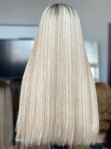Pelucas Judías Kosher Largas de Cabello Humano Europeo Virgen Real, Base de Seda con Encaje Transparente HD, Sin Pegamento, Raíz Marrón, Lisas - Product Image 4