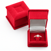 Boîte à bijoux en velours floqué grande taille pour ranger bagues et boucles d'oreilles, pour femmes et hommes, personnalisée, faite à la main, accessoires de mode, présentoir