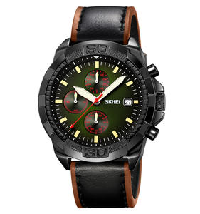 Elegante reloj de cuarzo de 47mm para hombre logotipo personalizado de alta calidad pequeño tres agujas cuero impermeable muñeca moda negocios 22mm - Product Image 3