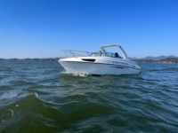 Kapal Pesiar Mewah Fiberglass 7,3m 24ft untuk Berlayar di Sungai, Rekreasi, Memancing, Wakeboarding, Berperahu Cepat, dan Olahraga Air