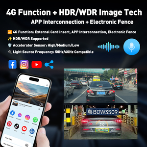 Автомобильная камера 4G, видеорегистратор с сенсорным экраном 9,66 дюйма, 3-канальная 4K камера, циклическая запись, зеркало заднего вида с функцией видеорегистратора - Product Image 3