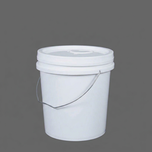10 KG Round Food Grade Airtight Eco-Friendly Plastic Container with Lid White - Product Image 1