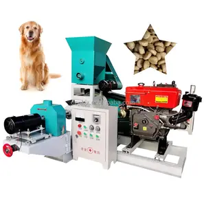 Automatische Drijvende Vis Feed Pellet Extruder Machine Dieselmotor Pelletizer Voor Dieren Brokjes Hond Huisdier Kattenvoer Maken Machine