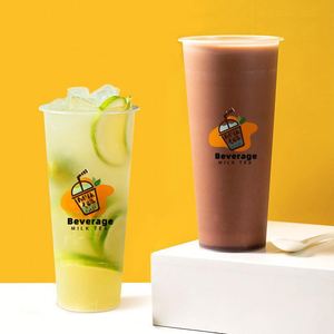 Vasos Desechables Transparentes de PP de Grado Alimenticio de 12oz/16oz, 90mm de Diámetro, con Logotipo Personalizado para Té de Burbujas y Bebidas Frías con Tapas - Product Image 1