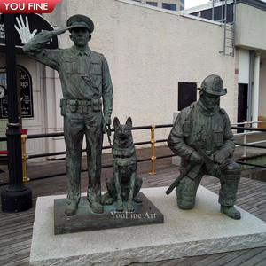 YOUFINE <span class=keywords><strong>Statua</strong></span> in Bronzo a Grandezza Naturale di <span class=keywords><strong>Uomo</strong></span> e Cane, Scout Handler, per Parchi Commemorativi e Piazze Pubbliche - Product Image 6