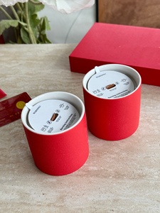 Venta al por mayor de velas de cerámica rojas, velas de porcelana para decoración del hogar y bodas - Product Image 4