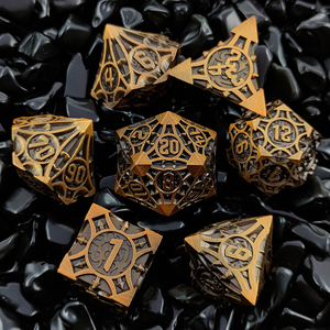 Dés en métal personnalisés en gros pour DND, ensemble de dés carrés D6 <span class=keywords><strong>D12</strong></span> D20, runes affûtées, dragon, ville souterraine, dés de jeu de table - Product Image 6