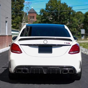 สปอยเลอร์หลังคาร์บอนไฟเบอร์สไตล์ ED1 W205สำหรับ Mercedes Benz C คลาส C63 C205ชุดบอดี้4ประตูลำตัวสปอยเลอร์วิง2015-2021 - Product Image 5