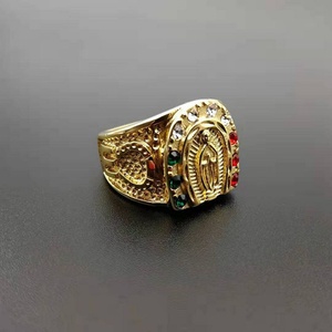 Unique Design Our Lady of Guadalupe Virgin Mary <b>Ring</b> Crystal <b>Rings</b> Stainless Steel <b>Men</b> Colorful Red White Black Gold Religious - Product Image 4