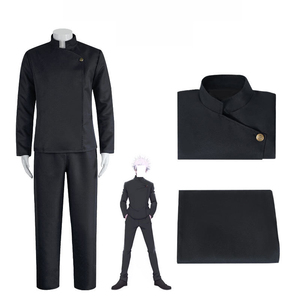 Costume de <span class=keywords><strong>Cosplay</strong></span> Gojo Satoru Jujutsu Kaisen Anime Japonais, Tenue d'Halloween de Film et Série TV, Uniforme Scolaire Bleu et Noir Complet - Product Image 2