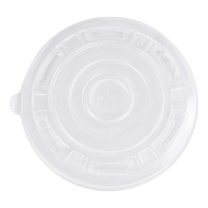 Tapas redondas desechables para tazones, plástico transparente grueso de 142mm para entrega de comida rápida, vajilla ecológica - Product Image 2