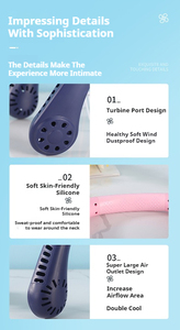 พัดลมคล้องคอขนาดเล็กพกพาได้, ใหม่ฤดูร้อนพัดลมชาร์จไฟ USB แบบไม่ต้องใบพัด - Product Image 5