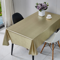 Nappe en PVC métallisé or uni RNPT avec support tissé, imperméable et résistante à la chaleur, pour table de restaurant