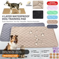 Tapis de cage pour chiot lavable à 4 couches, super absorbant, antidérapant, réutilisable, respectueux de l'environnement, imperméable, protecteur de meubles