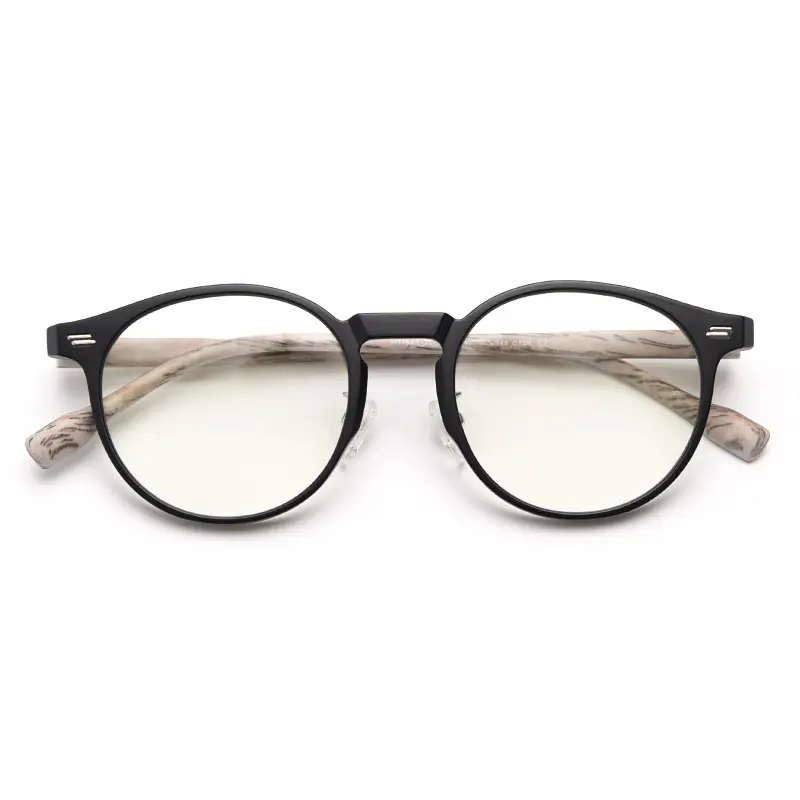 Kacamata Bening Vintage Bingkai Kacamata Kayu Mata Kucing Pria Wanita Lensa Transparan Kacamata Optik Pola Kayu