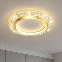 Plafonnier LED Moderne Rond en Cristal K9, Intensité Réglable, pour Chambre, Salon, Salle à Manger, Décoration Intérieure