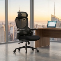 Chaise de bureau exécutive en maille, design ergonomique et accoudoirs réglables pour le bureau et la maison