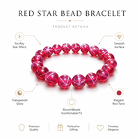Bracelet en rubis rouge étoile hexagonale, bijoux de mode 2026, taille 14-22 mm, bracelet en pierres précieuses