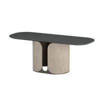 Table à manger industrielle moderne en ciment du Vietnam avec pieds en métal, mobilier en béton préfabriqué Wabi Sabi, fournisseur direct, faible MOQ