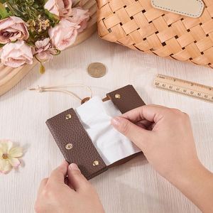 Étui pliable en cuir PU de style japonais pour mouchoirs en papier, mini pochette de rangement pour mouchoirs de poche pour la maison et les voyages - Product Image 6