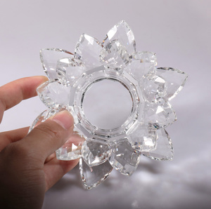 Прозрачное стекло кристалл цветок лотоса свечи держатель MH-Z0258 - Product Image 4