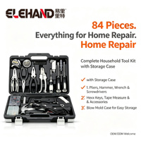 PEXMARTOOLS Vente en gros de kit d'outils ménagers de 84 pièces avec boîte en plastique, ensemble d'outils à main multi-pièces pour la réparation à domicile et l'entretien automobile