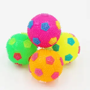 2023 soft rubber training Pet toy, sound out chew pet dog toy ball with led light