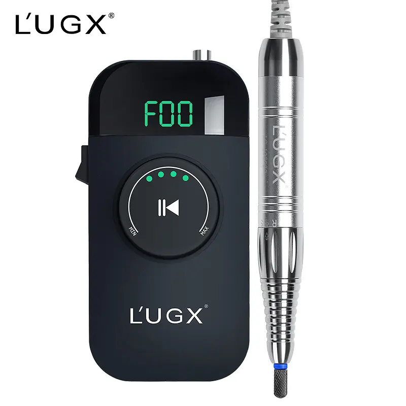 LUGX 35000 RPM Polidor de unhas sem fio portátil sem escova motor recarregável elétrica profissional máquina de perfuração de unhas