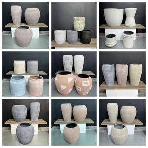 Pot de fleur antique en béton rouille, grand pot de plantes d'extérieur en fibre de verre pour jardin et hôtel - Product Image 6