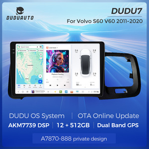 Duduauto Đài Phát Thanh Xe Đa Phương Tiện Máy Nghe Nhạc Navigation GPS <span class=keywords><strong>Stereo</strong></span> Autoradio Xe-Chơi Tự Động Cho Volvo S60 V60 2011 - 2020 - Product Image 5