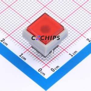 K6-6133D-L1-02 Push Button Switch Through hole Component (THT) Switch Self-Locking Square Button Through Hole 50mA - Product Image 1