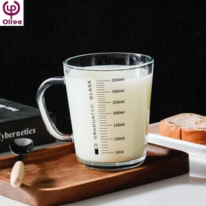 Tazza di vetro per misurazione con manico di caffeina moderna nuova tazza graduata per bevande Logo personalizzabile per feste - Product Image 4