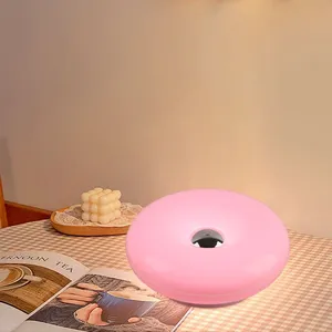 Creative Modern Donut-Shaped ABS <b>Table</b> Lamp <b>Wall</b>-<b>Mounted</b> Touch Control Rechargeable 5V Three Color Temperatures Decorative - Product Image 2