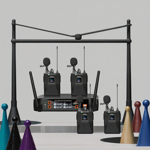 DX4 High Quality Four-Channel Handheld Cardioid Light-weight Plastic Metal Wireless <strong>Microphone</strong> <strong>System</strong> for Professional Speech - Product Image 3