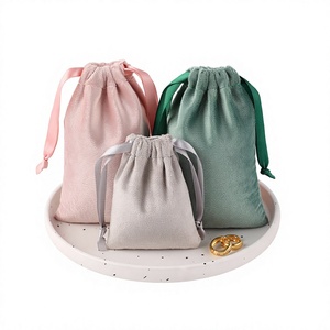 Sac cadeau en velours sur mesure avec cordon de serrage, estampage à chaud or/argent pour le rangement de objets de collection, sac anti-poussière, pochette à bijoux - Product Image 2
