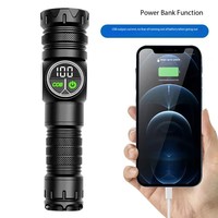 Lampe torche laser blanche numérique transfrontalière, aimant de queue, lumière latérale rouge/blanche, lumière puissante multifonction.