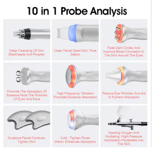 Appareil de pulvérisation d'oxygène facial multifonctionnel de haute qualité pour la maison, resurfaçage de la peau, machine de beauté Hydra Dermabrasion 10 en 1 - Product Image 6