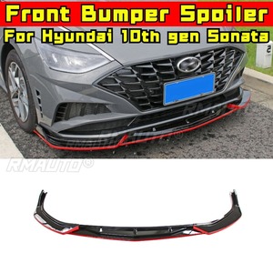 For Hyundai 10th Gen Sonata Car Front Bumper <b>Lip</b> Splitter Diffuser Body Kit <b>Gloss</b> Black Bumper Protector Modification Part - Product Image 1