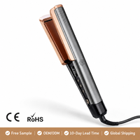 Lisseur et boucleur double usage 60W à température constante avec revêtement céramique ionique négatif et plaque large, prise US – Idéal comme cadeau