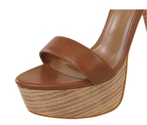 Sandales à plateforme tendance 2025 pour femmes, à bout ouvert, talons de 13 cm, chaussures de soirée pour dames, escarpins à boucle pour mariée, talons très hauts - Product Image 6