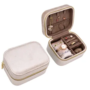 Jewelries Per Boxes Low Moq Pink Travel Jewelry Case Velvet Small Watch Jewelry Box Organizer