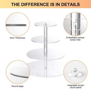 Exhibidor de Cupcakes de 4 Niveles, Soporte Redondo de Acrílico <span class=keywords><strong>para</strong></span> Cupcakes, Torre Transparente <span class=keywords><strong>para</strong></span> Postres y <span class=keywords><strong>Pasteles</strong></span> <span class=keywords><strong>para</strong></span> Bodas, Cumpleaños, Fiestas Temáticas - Product Image 6