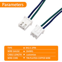 Rangkaian Kabel Harness Konektor 2P Pitch XH2.5mm Kustom dengan Kabel 26AWG