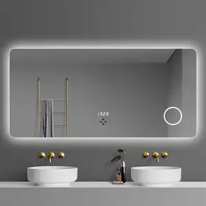 Лидер продаж, умное светодиодное зеркало для ванной комнаты, сенсорный датчик, противотуманный декор, настенное зеркало с подсветкой, водонепроницаемое зеркало для ванной комнаты