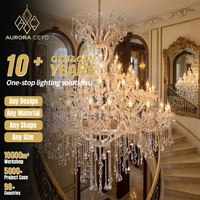 Lustre personnalisé de luxe en cristal K9 doré, style Grande Maria Theresa, 60 lumières, pour décoration de mariage