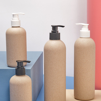 Bouteille de pompe de paille de blé à épaule ronde, bouteille de paille de blé biodégradable bouteille de lotion