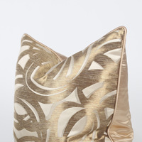 Housse de coussin jacquard géométrique dorée, taie d'oreiller de luxe avec passepoil, coussin décoratif moderne pour la maison, l'hôtel et le canapé
