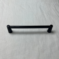 Poignées en T de 128 mm, en alliage de zinc massif, finition noir mat/chrome pour armoire, placard et meuble à chaussures